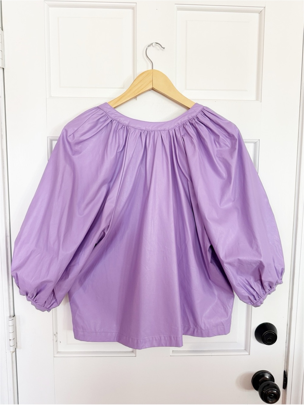 Karlie Lilac Pleather Button-Front Top - Size L - NWT - Picture 5 of 8